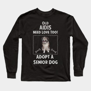 Senior Dog Adoption T-Shirt for Aidi Dog Lovers Long Sleeve T-Shirt